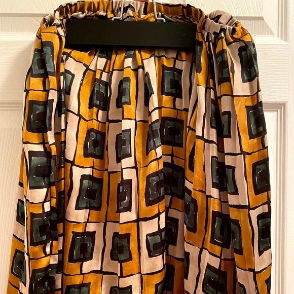 Joe Fresh Graphic Printed Pleated Midi Skirt with Front Tie - Picture 2 of 3